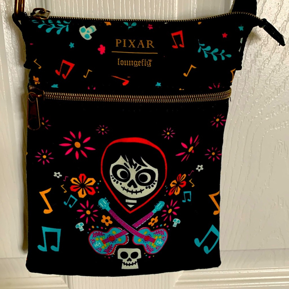 Loungefly Disney Pixar Coco Music Passport Crossbody Bag 7 x 9inches